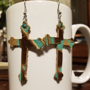 Handmade leather earrings